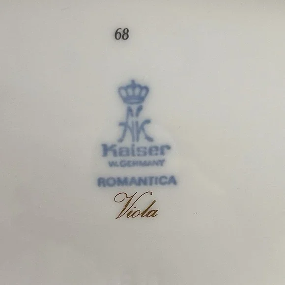 KAISER Romantica Viola Oval Pickle Dish 9 1/4" Purple Floral W. Germany - Picture 7 of 7